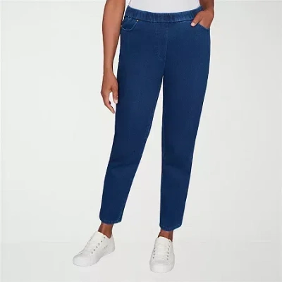 Alfred Dunner Sunset Canyon Womens Straight Pull-on Pant In Blue