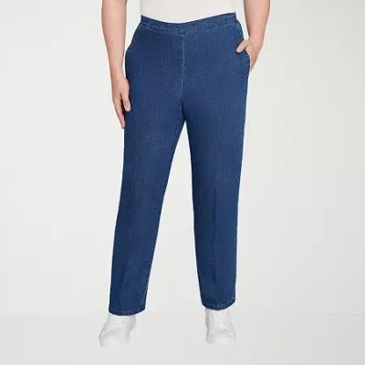 Alfred Dunner Sunset Canyon Womens Straight Pull-on Pant In Blue