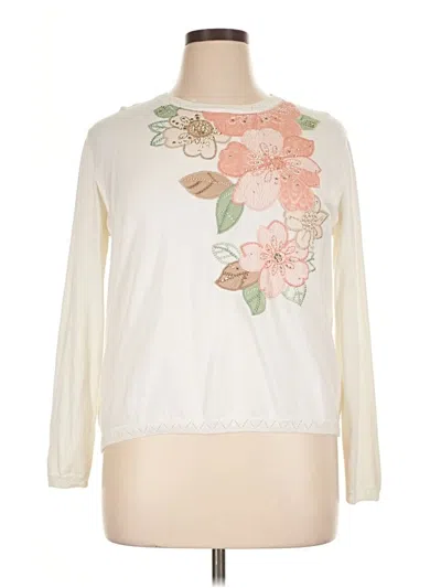Pre-owned Alfred Dunner Sweatshirt In Ivory