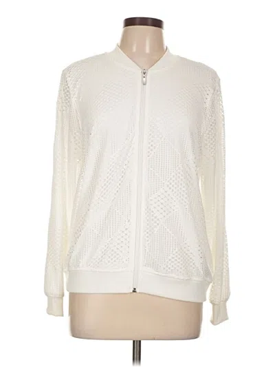 Pre-owned Alfred Dunner Track Jacket In White