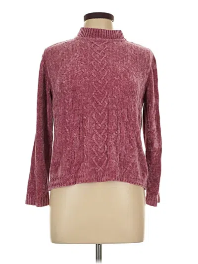 Pre-owned Alfred Dunner Turtleneck Sweater In Burgundy