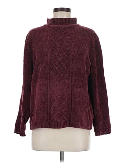 Pre-owned Alfred Dunner Turtleneck Sweater In Burgundy