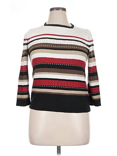 Pre-owned Alfred Dunner Turtleneck Sweater In White