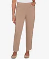 Alfred Dunner Vienna Smooth Front Easy Fit Short Length Pant In Brown