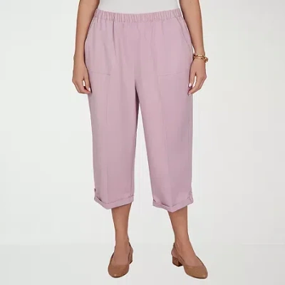Alfred Dunner Vintage Charm Womens Plus Straight Capri Pant In Pink