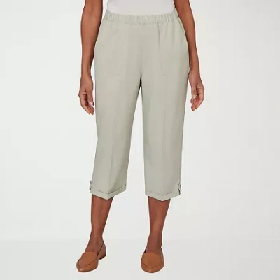 Alfred Dunner Vintage Charm Womens Straight Capri Pant In Green
