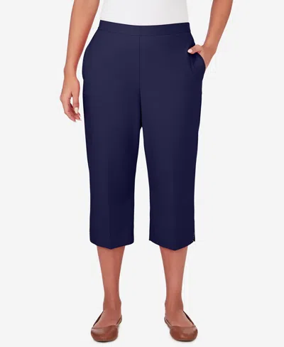 Alfred Dunner Petite All American Twill Capri Pants In Navy
