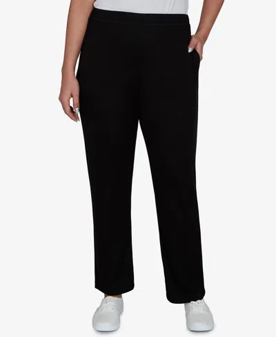 Alfred Dunner Women's Brushed Heather Pull-on Pants In Black
