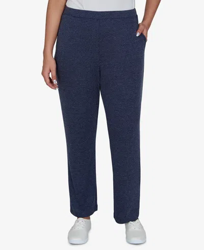 Alfred Dunner Women's Brushed Heather Pull-on Pants In Blue