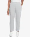 Alfred Dunner Women's Isn't It Romantic Plaid Pull On Average Length Pants In Grey