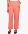 Alfred Dunner Women's Catalina Island Classic Balanced Side Pocket Short Length Pants In Tangerine