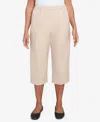 Alfred Dunner Plus Size Catalina Island Patch Pockets Elastic Waistband Capris Pants In Linen