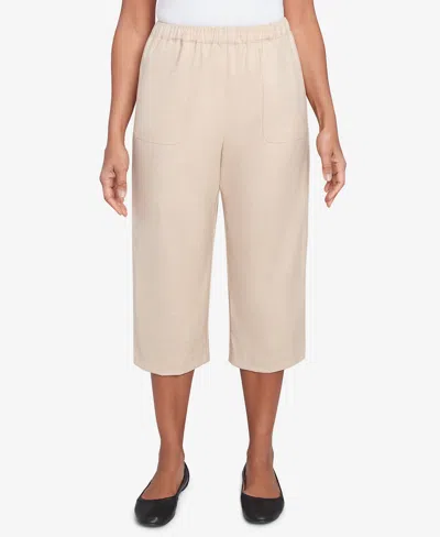 ALFRED DUNNER WOMEN'S CATALINA ISLAND PATCH POCKET ELASTIC WAISTBAND CAPRI PANTS