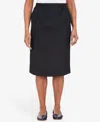 Alfred Dunner Women's Cinch Waist Midi Skirt With Slant Pockets In Black