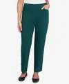 Alfred Dunner Women's Classic Allure Fitted Stretch Medium Length Pants In Green