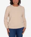 Alfred Dunner Plus Size Classic Chenille Pullover Sweater In Latte