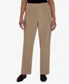 Alfred Dunner Women's Classic Corduroy Elastic Waist Medium Length Pants In Brown