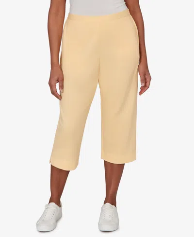 Alfred Dunner Plus Size Classic Everyday French Terry Flat Front Capri Pants In Neutral