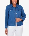 Alfred Dunner Petite Classic Fit Denim Jacket In Medium Denim