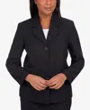 Alfred Dunner Petite Classic Fitted Blazer Jacket In Black