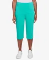 Alfred Dunner Petite Classics Flat Front Allure Clamdigger Pants In Jade