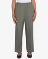 Alfred Dunner Petite Classic Full Elastic Short Mid Rise Pant In Green