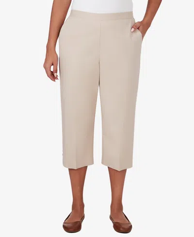 Alfred Dunner Women's Classic Twill Denim Split Hem Capri Pants