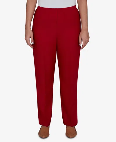 Alfred Dunner Women's Colored Classic Pull-on Pants In Red