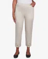 Alfred Dunner Women's Coming Up Roses Floral Cut Out Ankle Pants In Neutral
