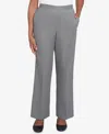 Alfred Dunner Petite Copenhagen Soft Heather Microfiber Average Length Pants In Graphite Heather
