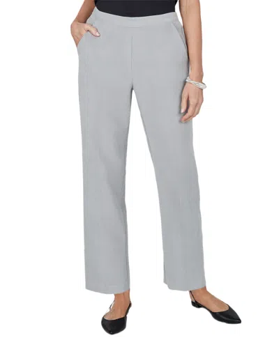 Alfred Dunner Women's Corduroy Straight-leg Pull-on Pants In Gray