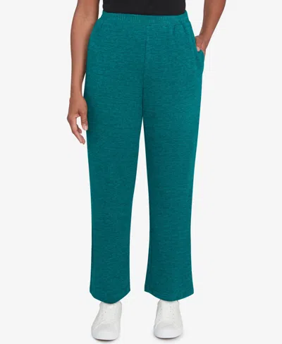 Alfred Dunner Women's French Quarter Soft Brushed Knit Average Length Pants In Jade