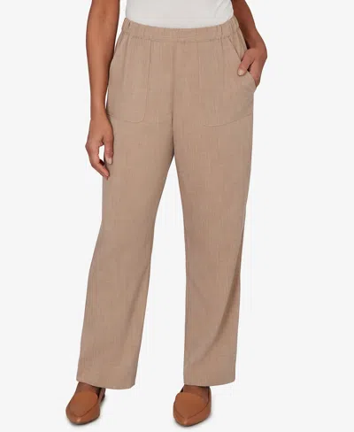 Alfred Dunner Women's Grand Bazaar Textured Pull-on Pants In Brown
