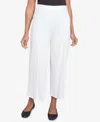 Alfred Dunner Petite Nantucket Pleated Wide Leg Ankle Pants In White