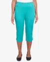 Alfred Dunner Plus Size Parrot Cay Novelty Cuff Tummy Control Capris Pants In Jade