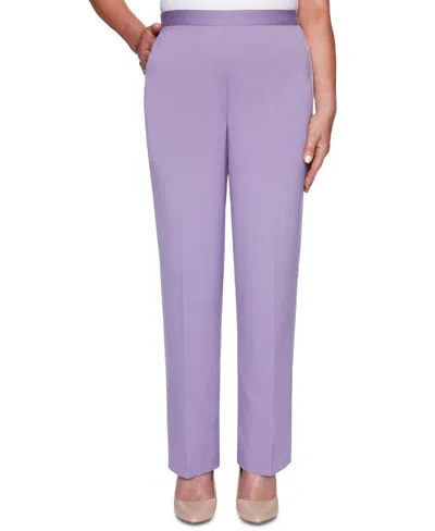 Alfred Dunner Women's Petite Loire Valley Straight-leg Pants Purple Size 22x5