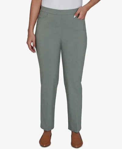 Alfred Dunner Women's Provence Millennium Flat Front Pants In Green