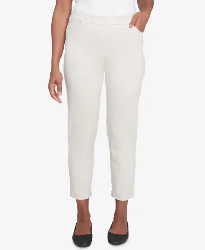 Alfred Dunner Women's Romancing The Stone Cuffed Ankle Ponte Pants