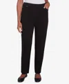 Alfred Dunner Women's Opposites Attract Ribbed Pull On Pants In Black