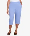 Alfred Dunner Women's Classic Flat Front Allure Classic Clamdigger Pant In Blue