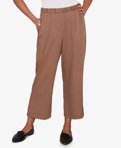 Alfred Dunner Women's Spice Market Wide-leg Pull-on Ankle Pants In Brown