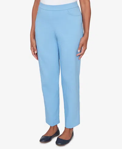 Alfred Dunner Women's St. Augustine Tailored Stretch Front Pocket Short Length Pants In Blue
