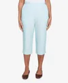 Alfred Dunner Petite St. Thomas Heat Set Embroidered Capri Pants In Neutral