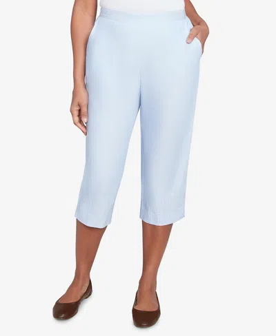 ALFRED DUNNER WOMEN'S ST. THOMAS HEAT SET EMBROIDERED CAPRI PANTS