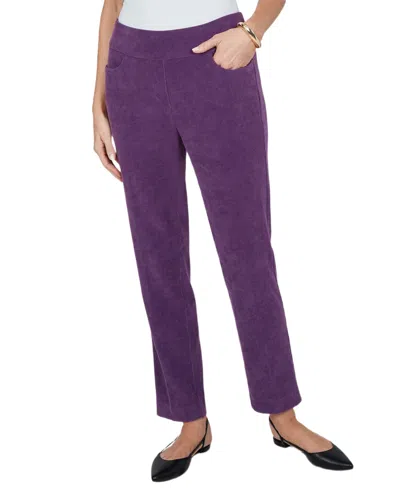 Alfred Dunner Women's Corduroy Pull-on Straight Pants In Purple