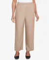 Alfred Dunner Women's Summer Solstice Relaxed Button Detail Ankle Pants In Neutral