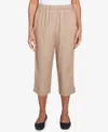 Alfred Dunner Women's Summer Solstice Relaxed Button Tab Capri Pants