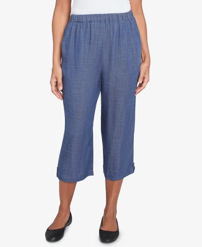 Alfred Dunner Women's Summer Solstice Relaxed Button Tab Capri Pants