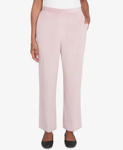 Alfred Dunner Women's Telluride Corduroy Elastic Waist Average Length Pleated Pants In Rose