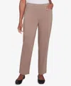 Alfred Dunner Petite Telluride Millennium Faux Fly Front Short Length Pants In Fawn Heather